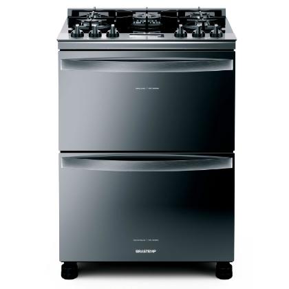 Fogão 5 Bocas Brastemp Inox Mesa em Vidro - 110v - Bfd5vcrnna
