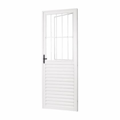 Porta De Abrir De Alumínio 210cm X 80cm Postigo Mista Lado Direito - Mgm