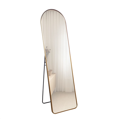 Espelho Retangular 45x160cm Dourado Com Pé - Bianchini