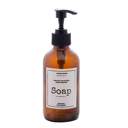 Porta-Sabonete De Vidro Pump 250ml Âmbar - Lyor