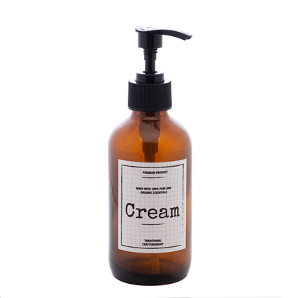 Porta-Creme De Vidro Pump 250ml Âmbar - Lyor