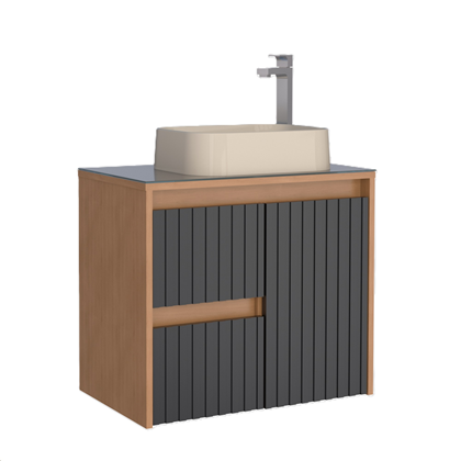 Gabinete Kyoto 69x57cm Preto - Cozimax