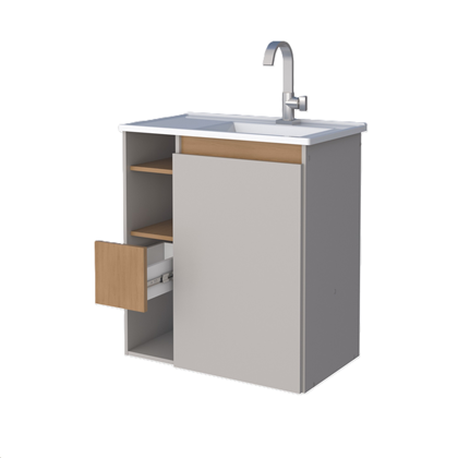 Gabinete Lotus 67x59cm Nude - Cozimax