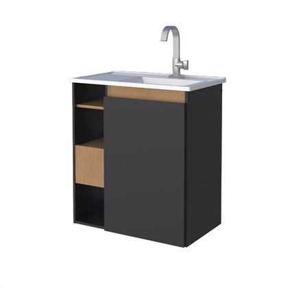 Gabinete Lotus 67x59cm Preto - Cozimax