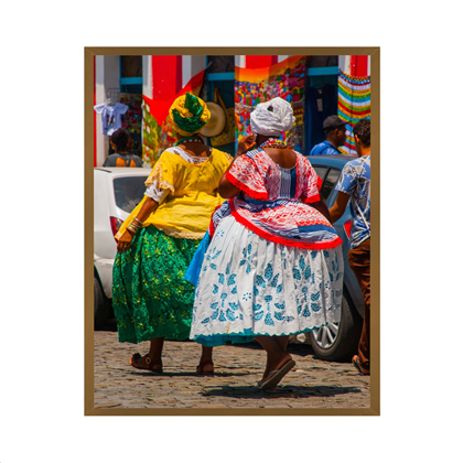 Quadro Com Vidro Bahianas 50x40cm - Arte Própria